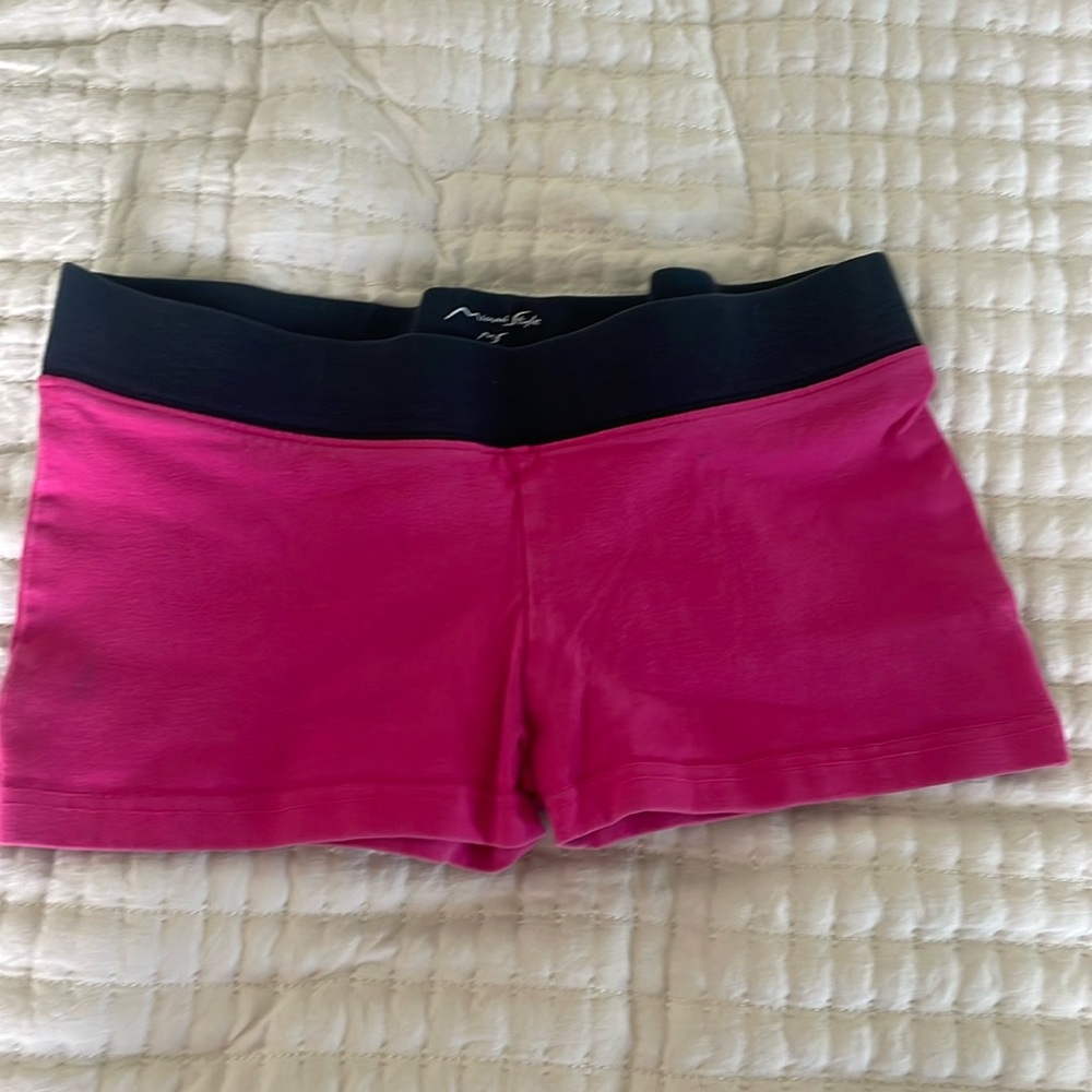 Miami style mini shorts in hot pink size S with “key west” across the butt